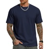image:imageCOOFANDY Mens T Shirts Short Sleeve Heavyweight Tshirt Casual Crew Neck Tee Shirts for MenDeep Blue