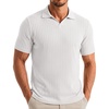 image:imageCOOFANDY Mens V Neck Polo Shirts Short Sleeve Golf TShirts Ribbed Knit Soft TeesWhite