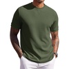image:imageCOOFANDY Mens Waffle TShirts Short Sleeve Casual Crew Neck Shirt Summer Plain Pullover TeesArmy Green