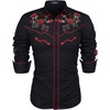image:imageCOOFANDY Mens Western Cowboy Shirt Long Sleeve Embroidered Shirt Slim Fit Cotton Casual Button Down ShirtBlack Rose