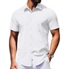 image:imageCOOFANDY Mens Wrinkle Free Shirts 2026 Short Sleeve Casual Button Down Summer Dress ShirtsWhite