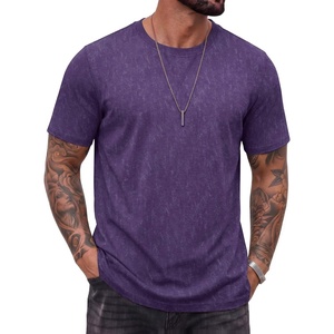 image:imageCOOFANDY Mens 100 Cotton TShirts Short Sleeve T Shirt Crew Neck Tees Casual Wash Basic Tee ShirtsDark Purple