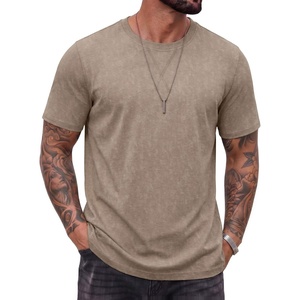 image:imageCOOFANDY Mens 100 Cotton TShirts Short Sleeve T Shirt Crew Neck Tees Casual Wash Basic Tee ShirtsKhaki