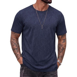 image:imageCOOFANDY Mens 100 Cotton TShirts Short Sleeve T Shirt Crew Neck Tees Casual Wash Basic Tee ShirtsMidnight Blue