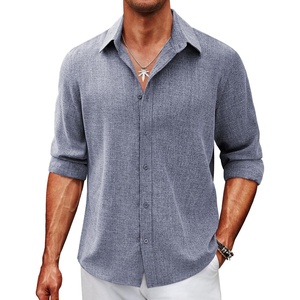 image:imageCOOFANDY Mens Button Down Shirt Long Sleeve Untucked Shirts Summer Casual Dress ShirtsMedieval Blue