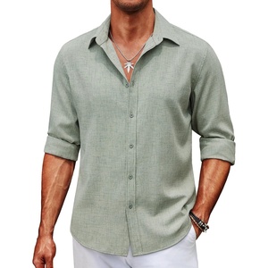 image:imageCOOFANDY Mens Button Down Shirt Long Sleeve Untucked Shirts Summer Casual Dress ShirtsSage Green