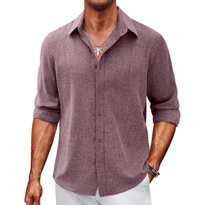image:imageCOOFANDY Mens Button Down Shirt Long Sleeve Untucked Shirts Summer Casual Dress ShirtsTawny Port
