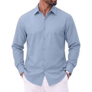 image:imageCOOFANDY Mens Casual Button Down Shirts Long Sleeve Untucked Shirts Vintage Denim Dress ShirtLight Blue