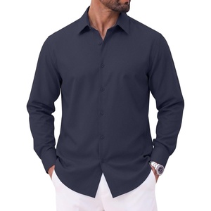 image:imageCOOFANDY Mens Casual Button Down Shirts Long Sleeve Untucked Shirts Vintage Denim Dress ShirtNavy Blue