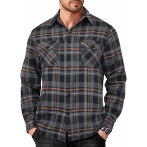 image:imageCOOFANDY Mens Flannel Shirts Long Sleeve Casual Plaid Button Down Shirt Cotton Shirt Cowboy Work Shirts with PocketsBlackgrey