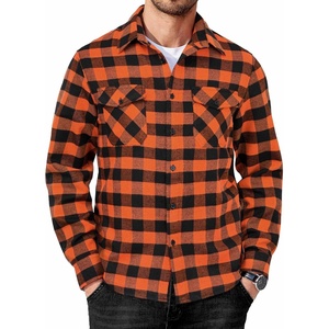 image:imageCOOFANDY Mens Flannel Shirts Long Sleeve Casual Plaid Button Down Shirt Cotton Shirt Cowboy Work Shirts with PocketsOrange