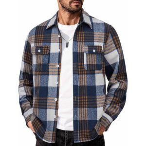 image:imageCOOFANDY Mens Flannel Shirts Long Sleeve Cotton Plaid Shirt Jacket Casual Button Down Shirt with PocketsBlue Plaid