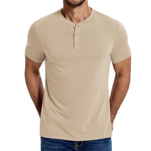 image:imageCOOFANDY Mens Henley Shirts Cotton Short Sleeve Casual TShirt for Men Button Henley Basic Tee Lightweight Summer TopCoffee