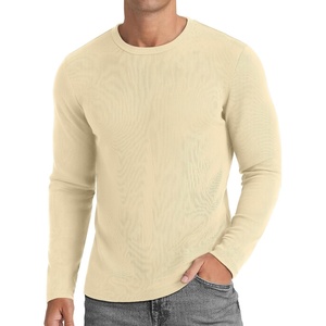 image:imageCOOFANDY Mens Long Sleeve Muscle T Shirts Slim Fit Casual Crew Neck Ribbed Tee ShirtsBeige