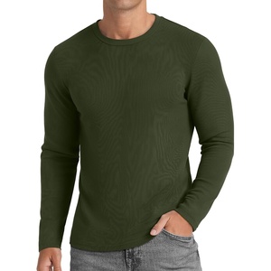 image:imageCOOFANDY Mens Long Sleeve Muscle T Shirts Slim Fit Casual Crew Neck Ribbed Tee ShirtsDark Army Green