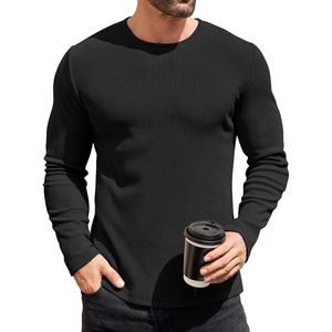 image:imageCOOFANDY Mens Long Sleeve Shirts Thermal TShirt Slim Fit Crewneck Sweater Knitted Pullover ShirtBlack