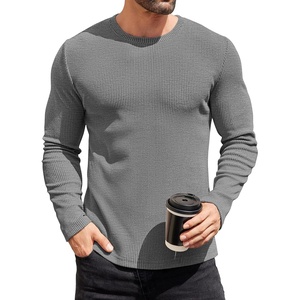 image:imageCOOFANDY Mens Long Sleeve Shirts Thermal TShirt Slim Fit Crewneck Sweater Knitted Pullover ShirtGrey