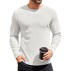 image:imageCOOFANDY Mens Long Sleeve Shirts Thermal TShirt Slim Fit Crewneck Sweater Knitted Pullover ShirtWhite