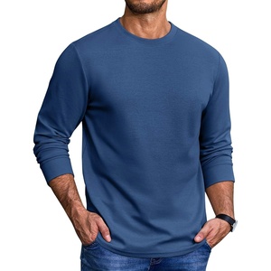 image:imageCOOFANDY Mens Long Sleeve Tee Shirts Heavy Weight Cotton Crew Neck TShirt Regular Fit Casual Basic TeesDark Blue