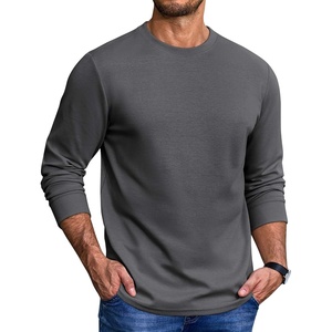 image:imageCOOFANDY Mens Long Sleeve Tee Shirts Heavy Weight Cotton Crew Neck TShirt Regular Fit Casual Basic TeesDark Grey