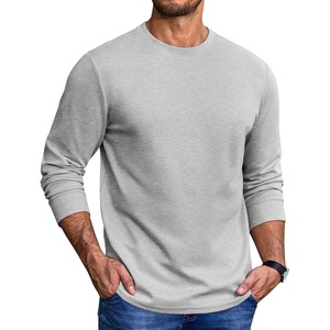 image:imageCOOFANDY Mens Long Sleeve Tee Shirts Heavy Weight Cotton Crew Neck TShirt Regular Fit Casual Basic TeesLight Grey