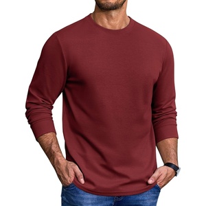 image:imageCOOFANDY Mens Long Sleeve Tee Shirts Heavy Weight Cotton Crew Neck TShirt Regular Fit Casual Basic TeesWine Red