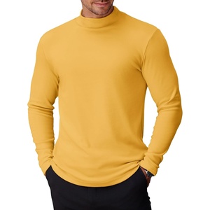 image:imageCOOFANDY Mens Mock Turtleneck Long Sleeve Shirts Basic Thermal Turtle Neck Undershirt Lightweight Pullover Sweaters TopMedium Yellow