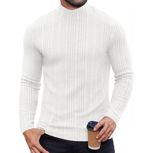 image:imageCOOFANDY Mens Mock Turtleneck Long Sleeve Shirts Fleece Ribbed Thermal Pullover Slim Fit Basic TShirtsA White