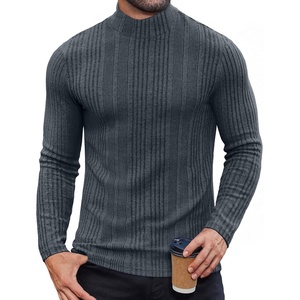 image:imageCOOFANDY Mens Mock Turtleneck Long Sleeve Shirts Fleece Ribbed Thermal Pullover Slim Fit Basic TShirtsDark Grey
