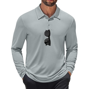 image:imageCOOFANDY Mens Polo Shirt Long Sleeve Golf Shirt Lightweight UPF 50 Sun Protection Quick Dry Moisture Wicking Collared ShirtLight Grey
