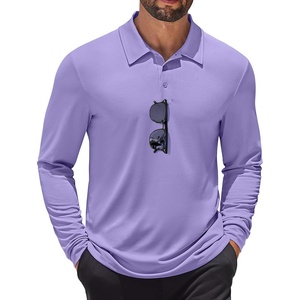 image:imageCOOFANDY Mens Polo Shirt Long Sleeve Golf Shirt Lightweight UPF 50 Sun Protection Quick Dry Moisture Wicking Collared ShirtLilac