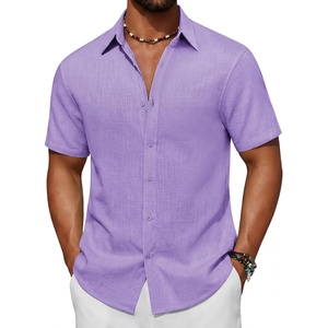 image:imageCOOFANDY Mens Short Sleeve Button Down Shirt Casual Cotton Beach Shirts  SoftBreathableLightweightButton UpEasy CareBeachSummer ShirtsVacation WearCruiseTravelWeddingPartyFamliy PhotoLavender