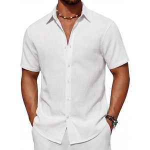 image:imageCOOFANDY Mens Short Sleeve Button Down Shirt Casual Cotton Beach Shirts  SoftBreathableLightweightButton UpEasy CareBeachSummer ShirtsVacation WearCruiseTravelWeddingPartyFamliy PhotoAwhite