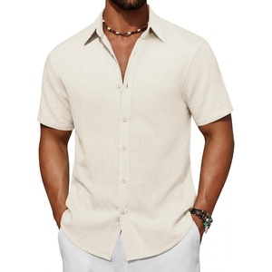 image:imageCOOFANDY Mens Short Sleeve Button Down Shirt Casual Cotton Beach Shirts  SoftBreathableLightweightButton UpEasy CareBeachSummer ShirtsVacation WearCruiseTravelWeddingPartyFamliy PhotoBeige