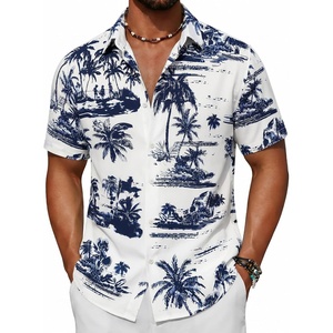 image:imageCOOFANDY Mens Short Sleeve Button Down Shirt Casual Cotton Beach Shirts  SoftBreathableLightweightButton UpEasy CareBeachSummer ShirtsVacation WearCruiseTravelWeddingPartyFamliy PhotoCoconut Treewhite