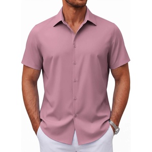 image:imageCOOFANDY Mens Short Sleeve Button Down Shirts Casual Summer Shirt Untucked Dress ShirtsRose