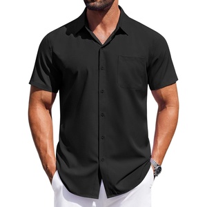 image:imageCOOFANDY Mens Short Sleeve Button Down Shirts Wrinkle Free Dress Shirt for Men Casual Untucked Shirt with PocketBlack