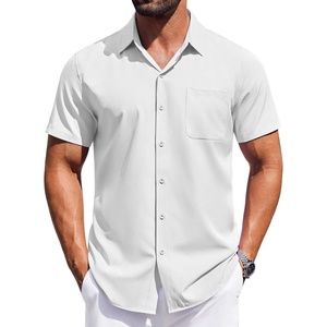 image:imageCOOFANDY Mens Short Sleeve Button Down Shirts Wrinkle Free Dress Shirt for Men Casual Untucked Shirt with PocketWhite