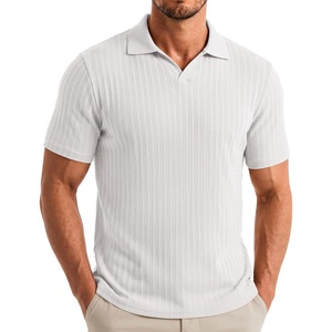 image:imageCOOFANDY Mens V Neck Polo Shirts Short Sleeve Golf TShirts Ribbed Knit Soft TeesWhite