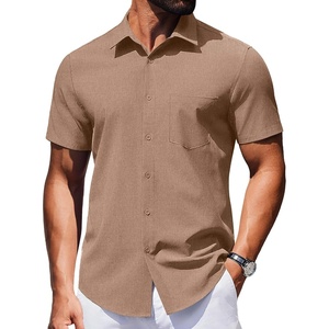 image:imageCOOFANDY Mens Wrinkle Free Shirts 2026 Short Sleeve Casual Button Down Summer Dress ShirtsCamel