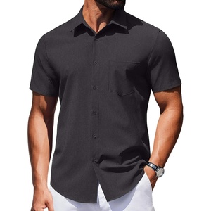 image:imageCOOFANDY Mens Wrinkle Free Shirts 2026 Short Sleeve Casual Button Down Summer Dress ShirtsDeep Gray