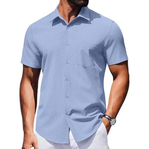 image:imageCOOFANDY Mens Wrinkle Free Shirts 2026 Short Sleeve Casual Button Down Summer Dress ShirtsLight Blue