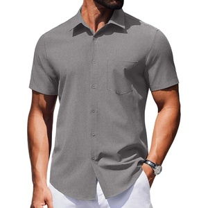 image:imageCOOFANDY Mens Wrinkle Free Shirts 2026 Short Sleeve Casual Button Down Summer Dress ShirtsLight Grey