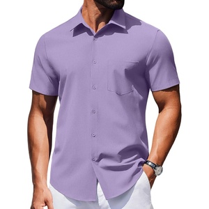 image:imageCOOFANDY Mens Wrinkle Free Shirts 2026 Short Sleeve Casual Button Down Summer Dress ShirtsLilac