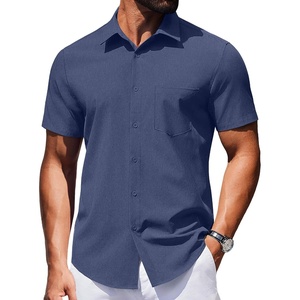 image:imageCOOFANDY Mens Wrinkle Free Shirts 2026 Short Sleeve Casual Button Down Summer Dress ShirtsNavy