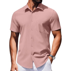 image:imageCOOFANDY Mens Wrinkle Free Shirts 2026 Short Sleeve Casual Button Down Summer Dress ShirtsOrangepink