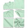 image:imageCOOFANDY Mens 2 Piece Cotton Sets Casual Long Sleeve Cuban Henley Shirt and Loose Pants Set Beach Vacation OutfitsIce Green