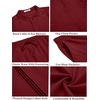 image:imageCOOFANDY Mens 2 Piece Cotton Sets Casual Long Sleeve Cuban Henley Shirt and Loose Pants Set Beach Vacation OutfitsWine Red