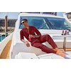image:imageCOOFANDY Mens 2 Piece Cotton Sets Casual Long Sleeve Cuban Henley Shirt and Loose Pants Set Beach Vacation OutfitsWine Red