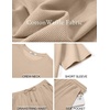 image:imageCOOFANDY Mens 2 Pieces Outfits Casual Cotton T Shirt and Shorts Set Summer Short Sleeve Waffle TracksuitsApricot